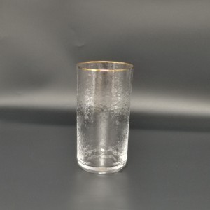 Clear+Gold Rim Glassware With Hammer Pattern MADE IN CHINA
