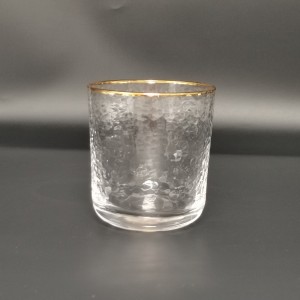 Clear+Gold Rim Glassware With Hammer Pattern MADE IN CHINA