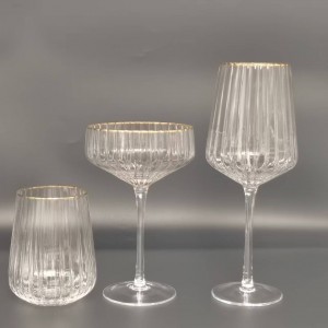 Clear +Gold Rim Glassware In CHINESE Distributor