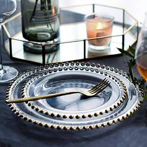 Beaded Glass Charger Plate