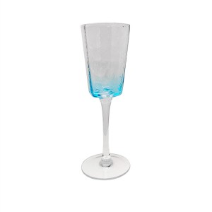 Creative Solid Blue Color Hammered Glassware Set