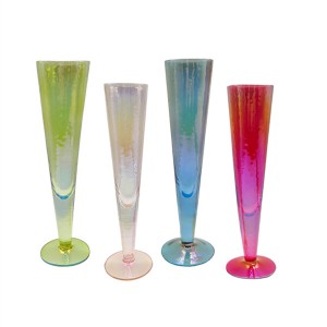 Hammered Glass Long Stem Martini Glasses Champagne Flutes For Wedding