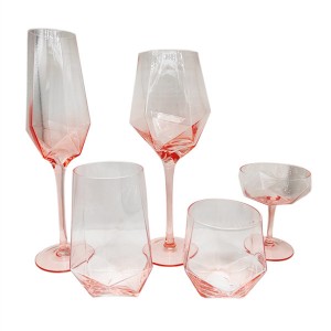 Creative Portsble Diamond Shaped Nordic Rretro Glassware Set