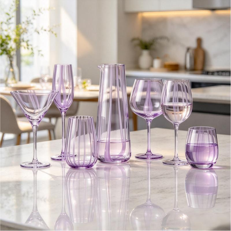 Wholesale Luxury Lavender Ribbed Drinkware Sets Featured Image