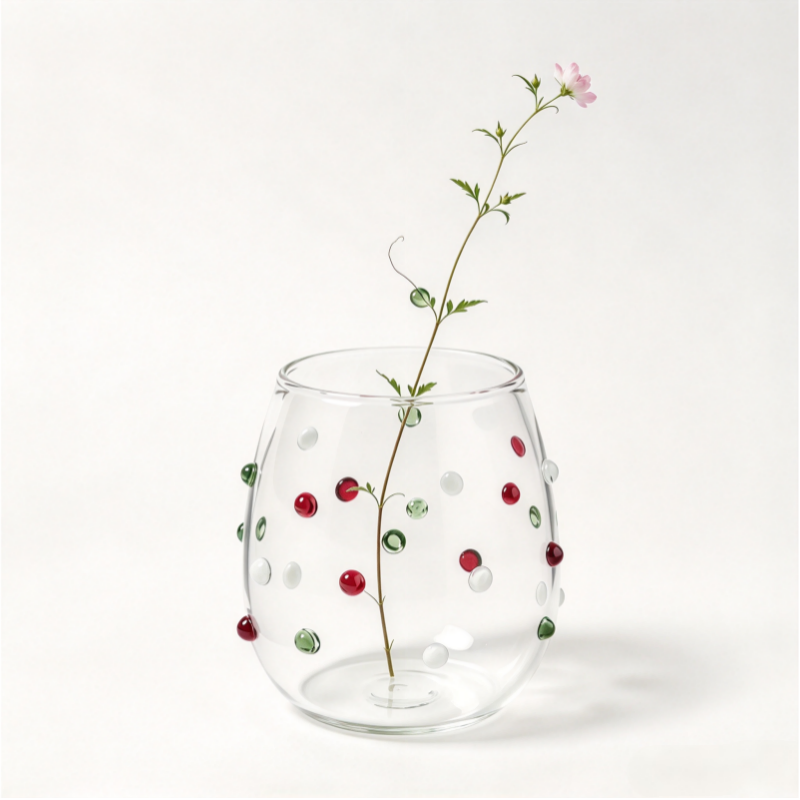 Wholesale Aesthetic 3D Polka Dot Borosilicate Glass Vase Featured Image