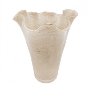 Handmade  Ruffle Edge Art Glass Vase