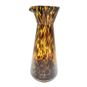 Glasswaretalk Amber Tortoise Shell Leopard Hand Made Glassware Set of 5