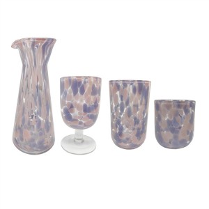 Glasswaretalk  Wholesale  Hand Made Glassware Set of 5 Purple