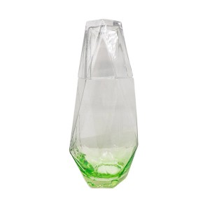 Prism Faceted Green Drinking Glasses Set