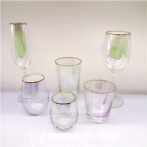 Gentle Ribbed Rainbow Wine Glasses