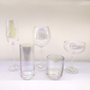 Vertical Rib Rainbow Wine Glasses