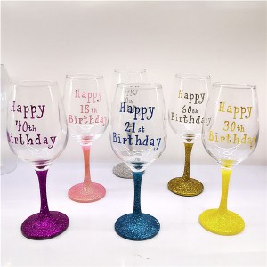 Birthday gift Glittered Stem Wine Glasses