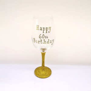 Birthday gift Glittered Stem Wine Glasses