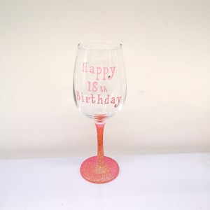 Birthday gift Glittered Stem Wine Glasses