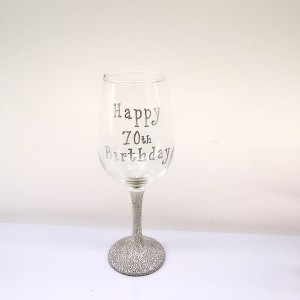 Birthday gift Glittered Stem Wine Glasses