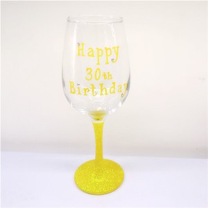 Birthday gift Glittered Stem Wine Glasses