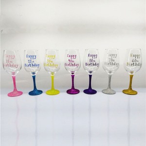 Birthday gift Glittered Stem Wine Glasses