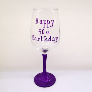 Birthday gift Glittered Stem Wine Glasses