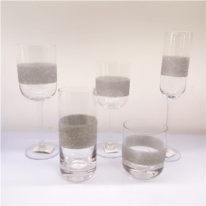 Handblown Glitter Wine Glasses