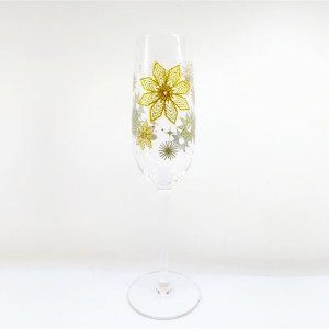 Glitter Snowflake Design Christmas Wine Glasses