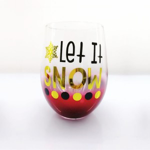 Reindeer Printing Stemless Christmas Wine Glasses