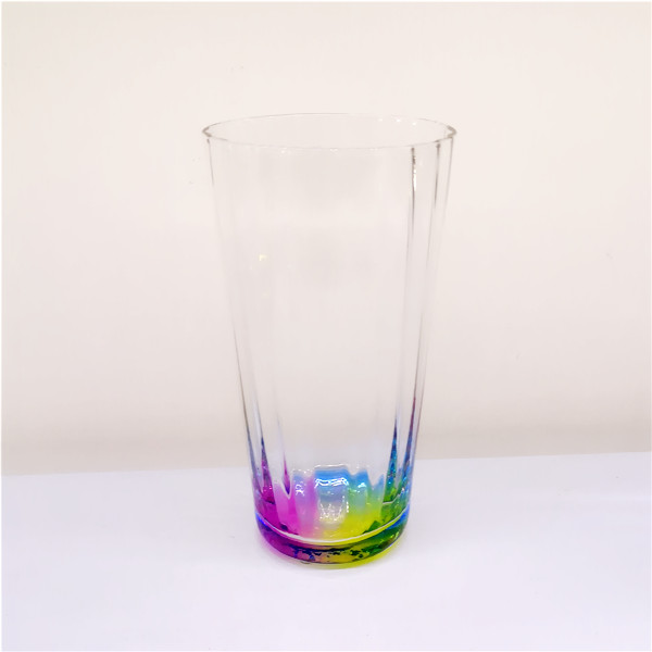 Gentle Ribbed Rainbow Tinting Decoration on the Bowl Base of Wine Glass-Champagne Flute-Cocktail Glass-Champagne Saucer-Hiball Glass-Water Cups
