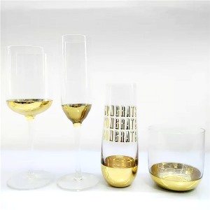 Gold Electroplated Wine Stemware