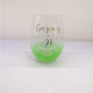 Laser Decal Printing Stemless Birthday Wine Glass