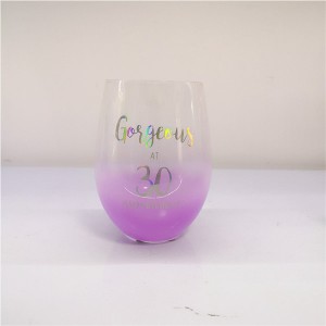 Laser Decal Printing Stemless Birthday Wine Glass