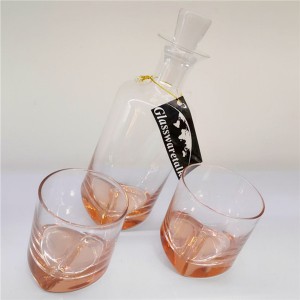 Reclining Style Whisky Decanter Glass Wine Set made in china