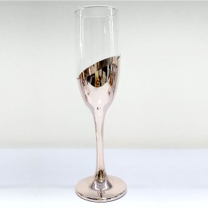 Slant Electroplated Rose Gold Wine Glass Sets