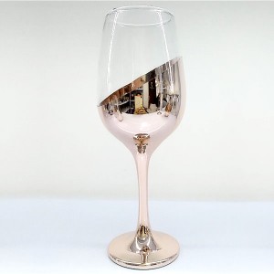 Slant Electroplated Rose Gold Wine Glass Sets