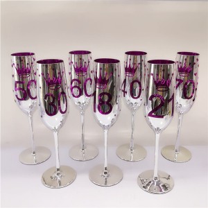 Two Sides Laser Printing Happy Birthday Champagne Flute