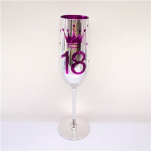 Two Sides Laser Printing Happy Birthday Champagne Flute