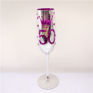 Two Sides Laser Printing Happy Birthday Champagne Flute