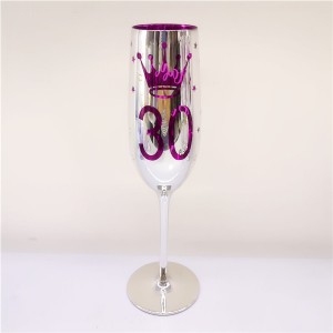 Two Sides Laser Printing Happy Birthday Champagne Flute