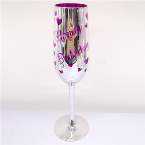 Two Sides Laser Printing Happy Birthday Champagne Flute