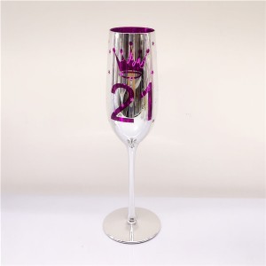 Two Sides Laser Printing Happy Birthday Champagne Flute