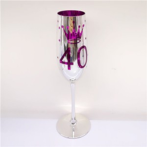 Two Sides Laser Printing Happy Birthday Champagne Flute