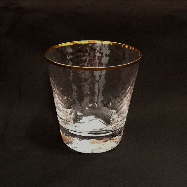 Gold Rimmed Hammer Eye Pattern Wine Glasses-Champagne Flutes-Hiball Glasses-Drinking Glasses-Ice-cream Bowls