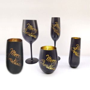 Set of 5pcs Laser Engrave Merry Christmas Wine Glass