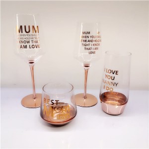 Rose Gold Printing Mom Wine Glass Gift