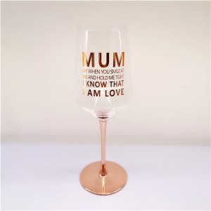 Rose Gold Printing Mom Wine Glass Gift
