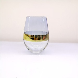 Set 4 Egg Shape Stemless Wine Glasses