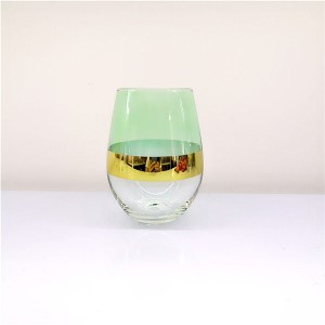 Set 4 Egg Shape Stemless Wine Glasses