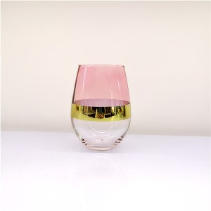 Set 4 Egg Shape Stemless Wine Glasses