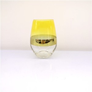 Set 4 Egg Shape Stemless Wine Glasses