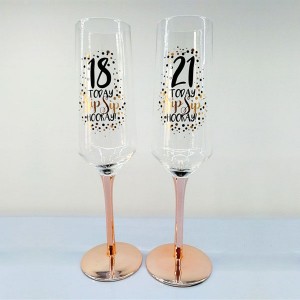 Top Shelf Personalized Birthday Champagne Glass