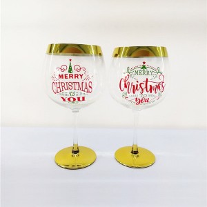 Set of 2pcs Ballon Style Christmas Wine Glasses