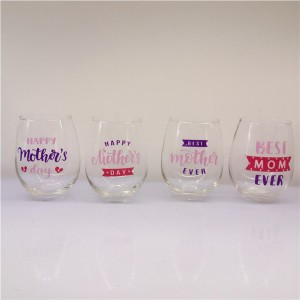 Set 4pcs Stemless Wine Glass for Mom